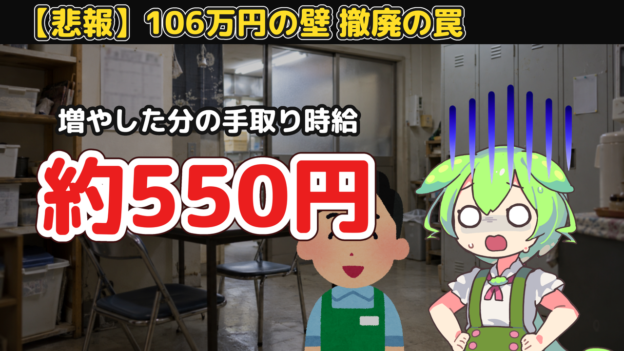 106万円の壁がなくなった後、週20時間を見る理由のYouTubeサムネイル